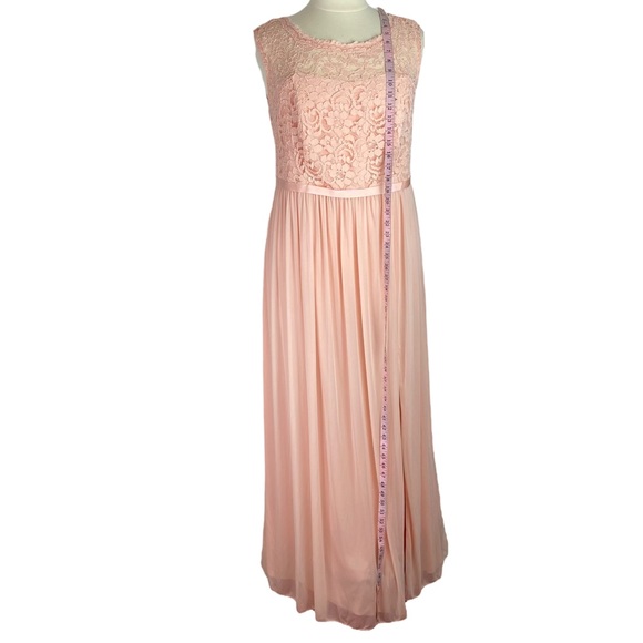 David’s Bridal Bellini Pink Peach Lace Bridesmaid Dress Size 18 - Picture 10 of 11